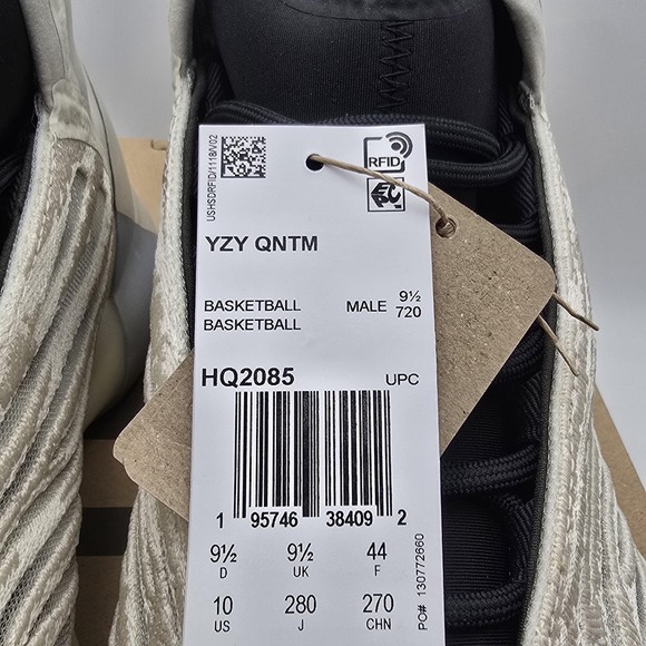 Adidas Yeezy QNTM Shoes Mens Size 10 Gray Mist Slate HQ2085 Basketball Sneaker main image 6